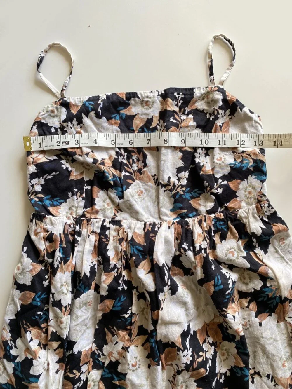 Abercrombie & Fitch Black Floral Tiered Smocked Maxi Dress Size M